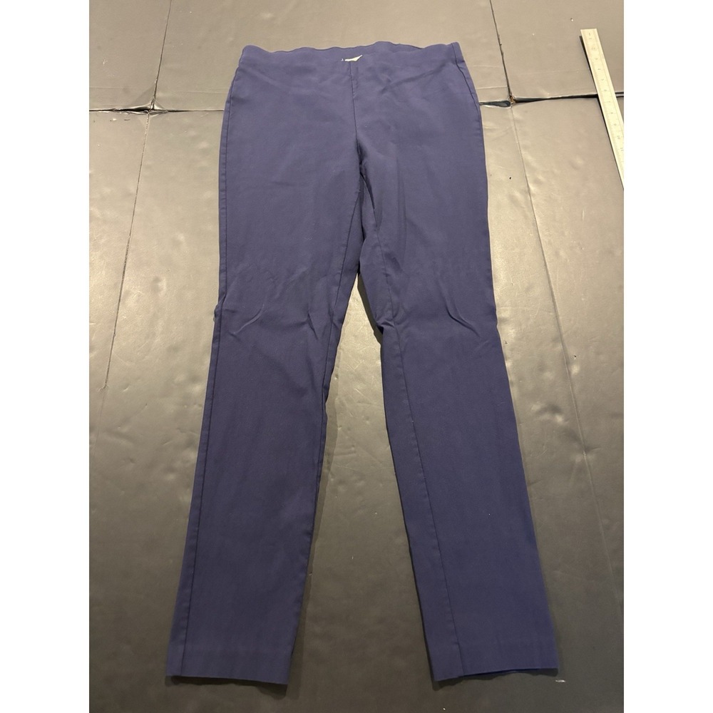 Michael Kors Women's Navy Blue Stretch Pull-On Trousers L